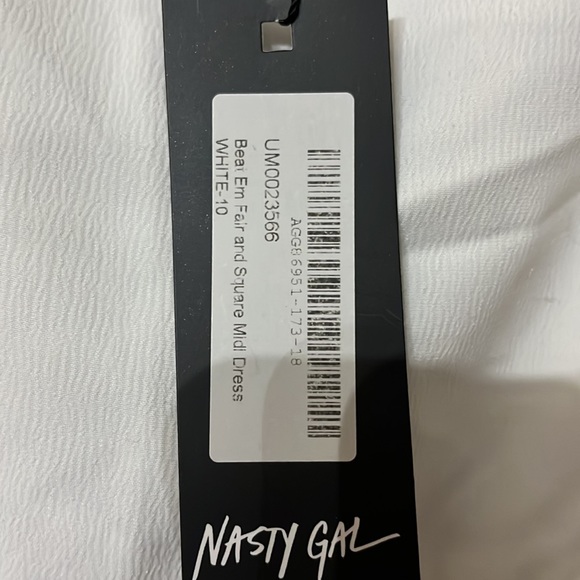 Nasty gal brand thin plain white dress/ summer / party dress size 6 - Picture 2 of 5